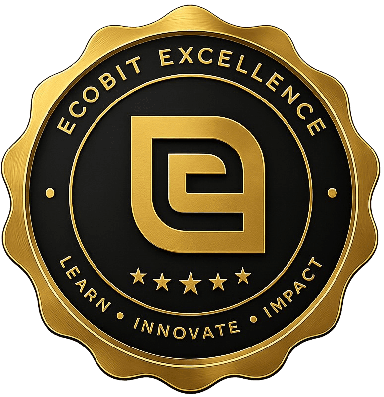 Sello EcoBit Excellence: Learn, Innovate, Impact.